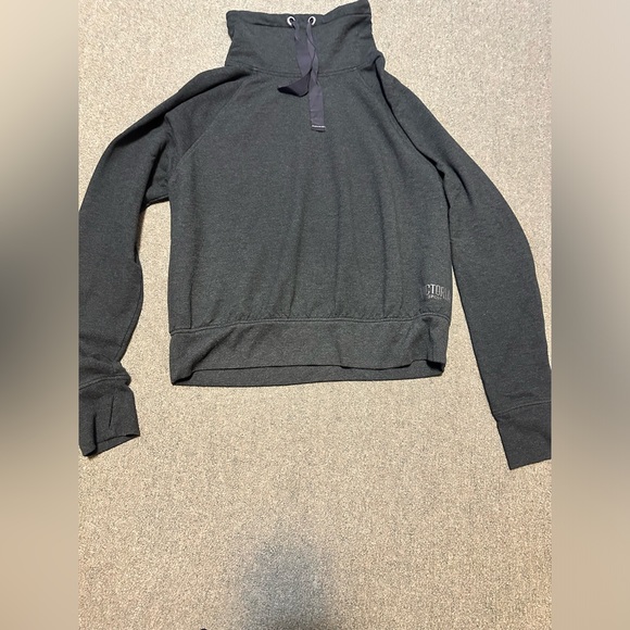 Victoria's Secret SPORT Large Cowl Neck Long Sleeve Black Pullover Hoodie - Picture 2 of 13